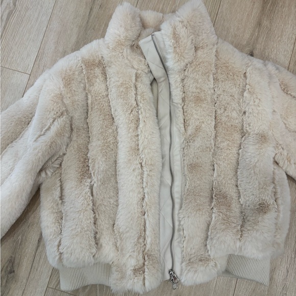 Jason Wu Cream Teddy Fur Bomber Jacket - Picture 3 of 6